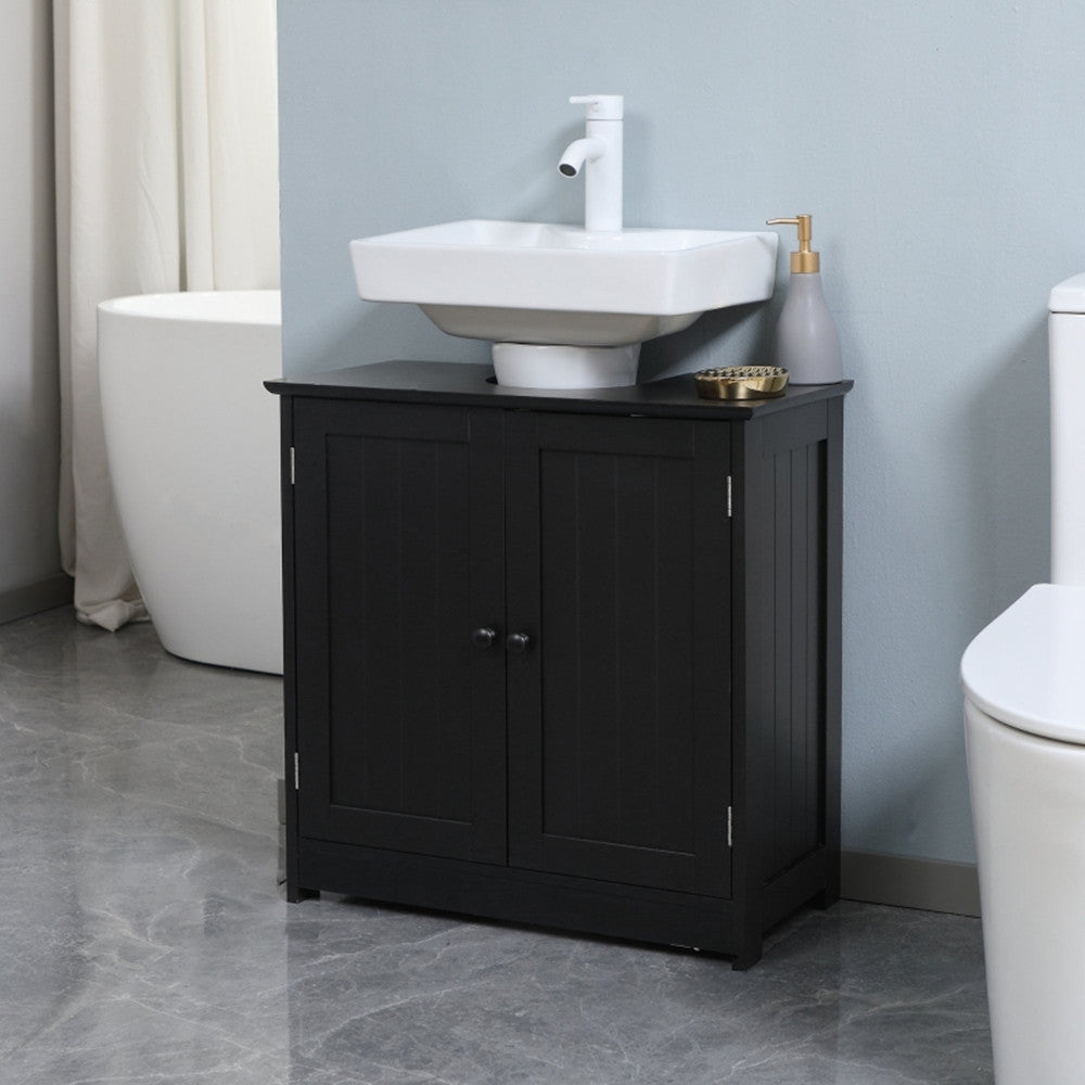 Bathroom Cabinet with 2 Doors and Shelf Bathroom Vanity black-AS ( Amazon Shipping)(Prohibited by WalMart)