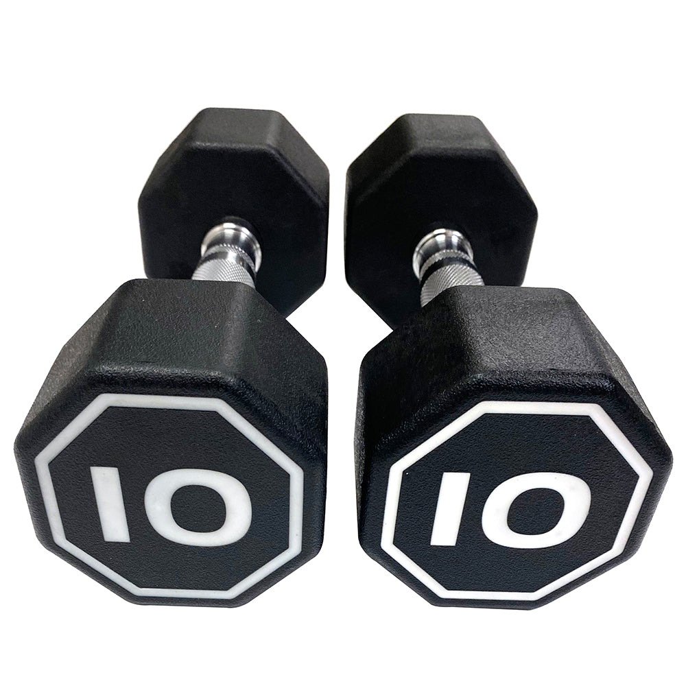 Premium Octagonal Dumbbell, Large Numbers Hard Chrome Plated Handle Dumbbells to Assist with Push-Ups, 10 lbs set of 2 【Support for self-pickup face sheet, daily face sheet submission deadline 16:00】