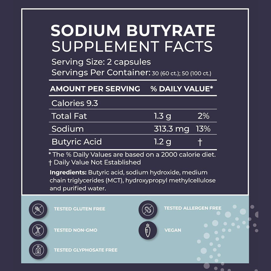 Moxca Sodium Butyrate Gastrointestinal Health Supplement Gut Health Supplement