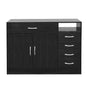 MDF With Triamine Double Doors And Five Drawers Bathroom Cabinet Black