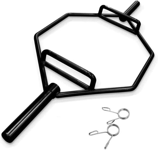 Black Hex Bar Solid Steel Sleeve 1000lbs Weight Capacity Trap Bar Deadlift Bar with Knurled Handles, for Bodybuilding Training, Squats, Deadlifts, Shrugs Power Pulls,