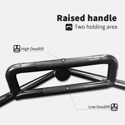 Black Hex Bar Solid Steel Sleeve 1000lbs Weight Capacity Trap Bar Deadlift Bar with Knurled Handles, for Bodybuilding Training, Squats, Deadlifts, Shrugs Power Pulls,