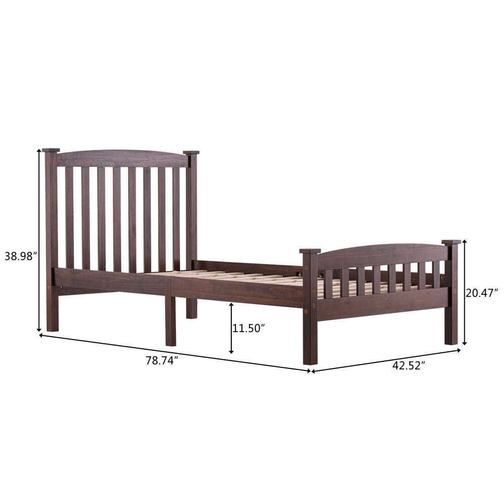 PWB-044 Cap Vertical Strip Bed Walnut Twin