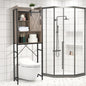 Retro Style MDF With Triamine Iron Frame Sliding Door Three-Layer Rack Bathroom Cabinet