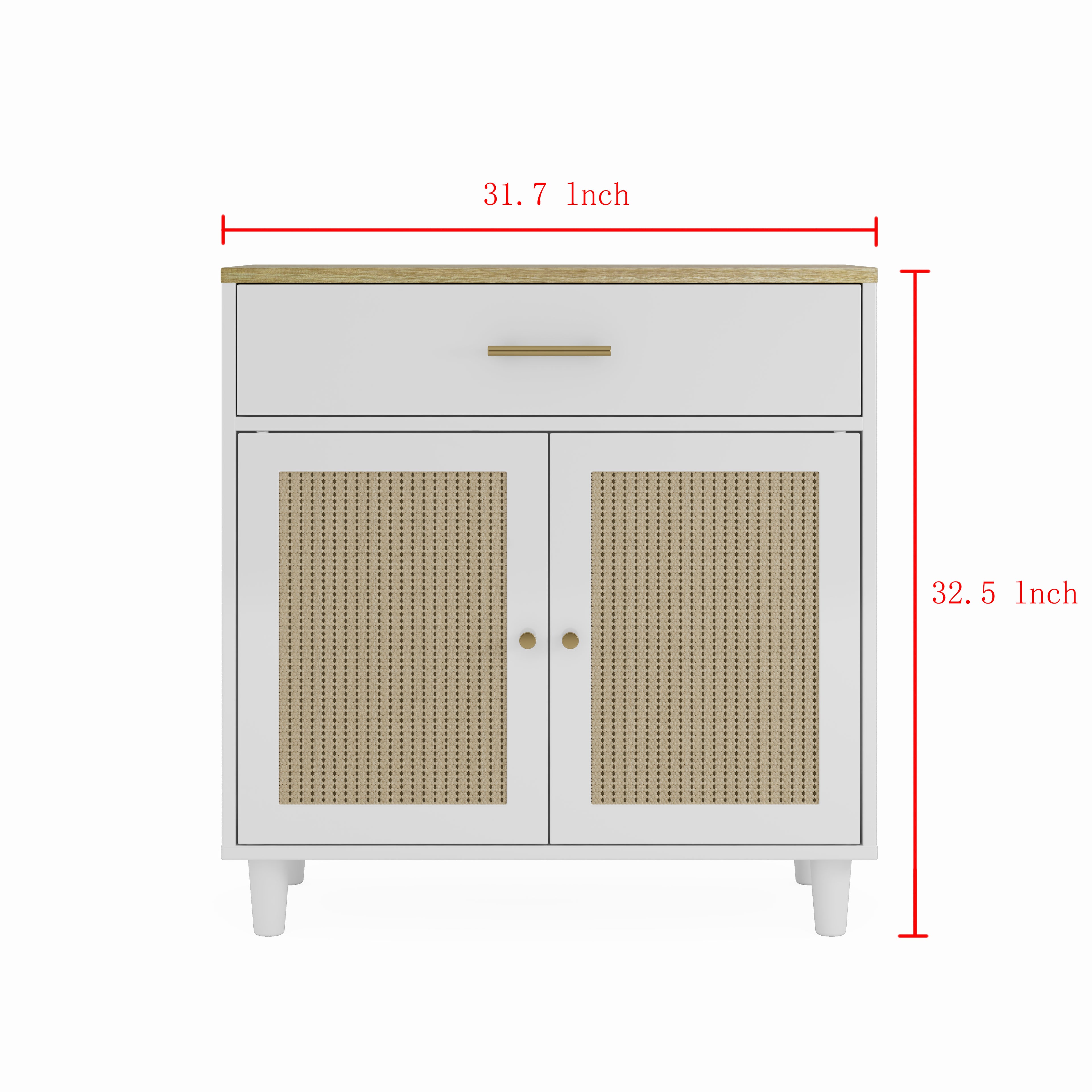 Litter Box Enclosure with Storage Drawer, Sisal Scratching Doors and Cat Entrance, White