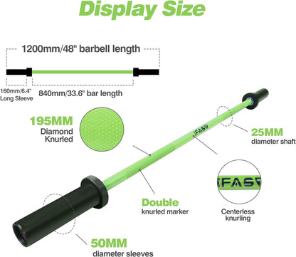 Barbell Bar Plates 4Ft Solid Iron Fitness Weightlifting