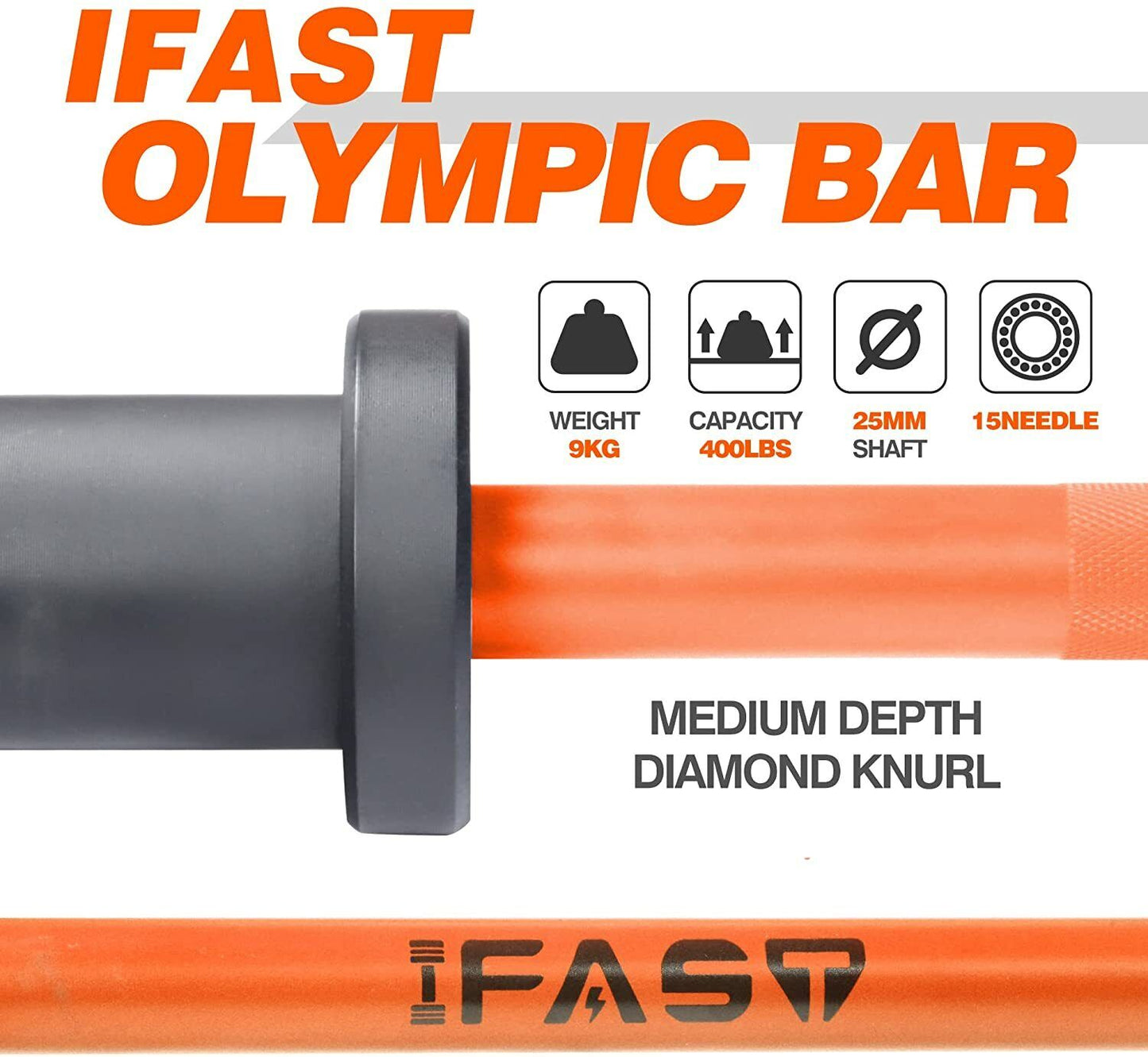 Barbell Bar Plates 4Ft Solid Iron Fitness Weightlifting