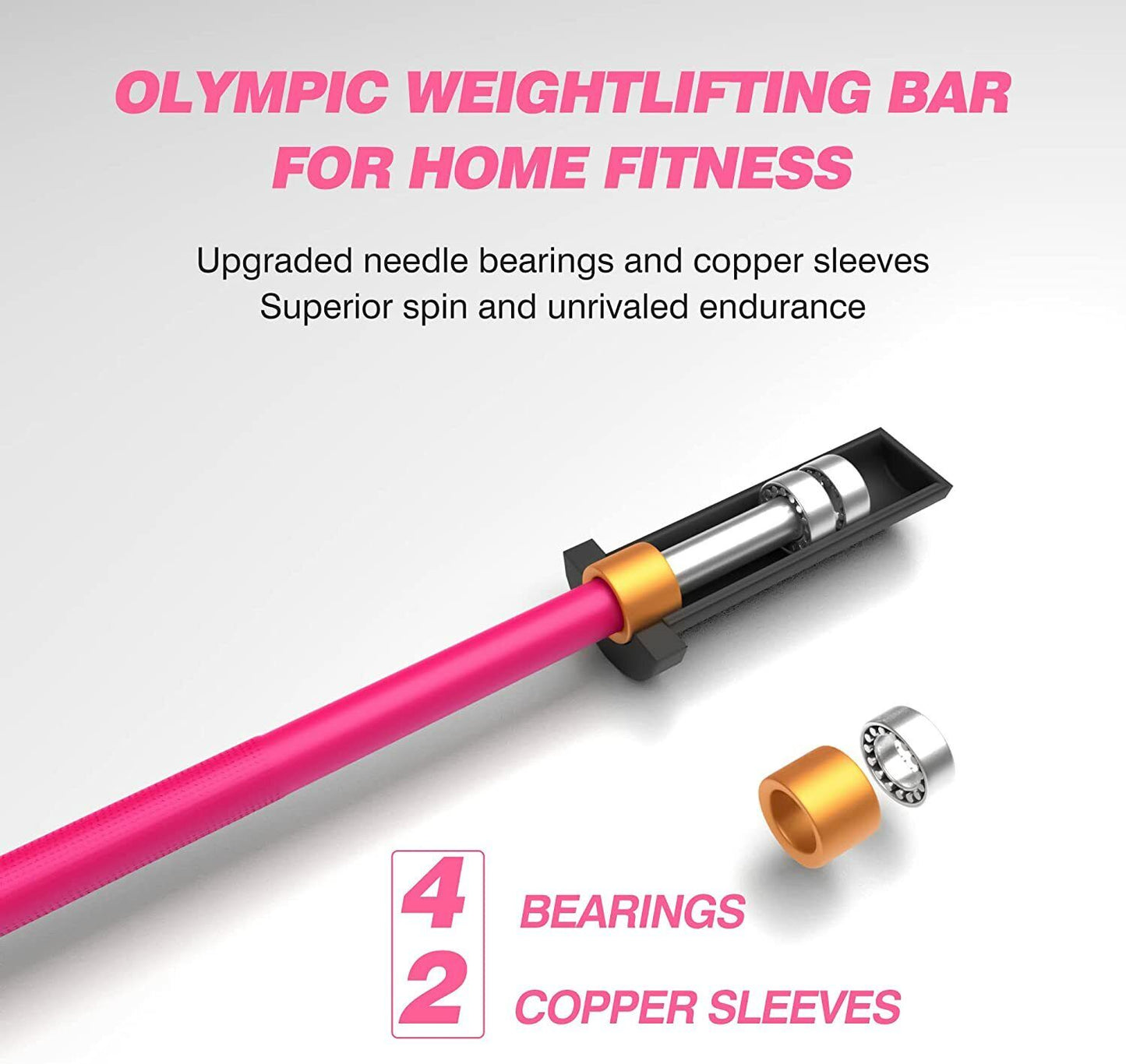 Color Barbell Bar Plates 4Ft Solid Iron Fitness Weightlifting