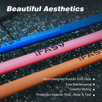 Color Barbell Bar Plates 4Ft Solid Iron Fitness Weightlifting