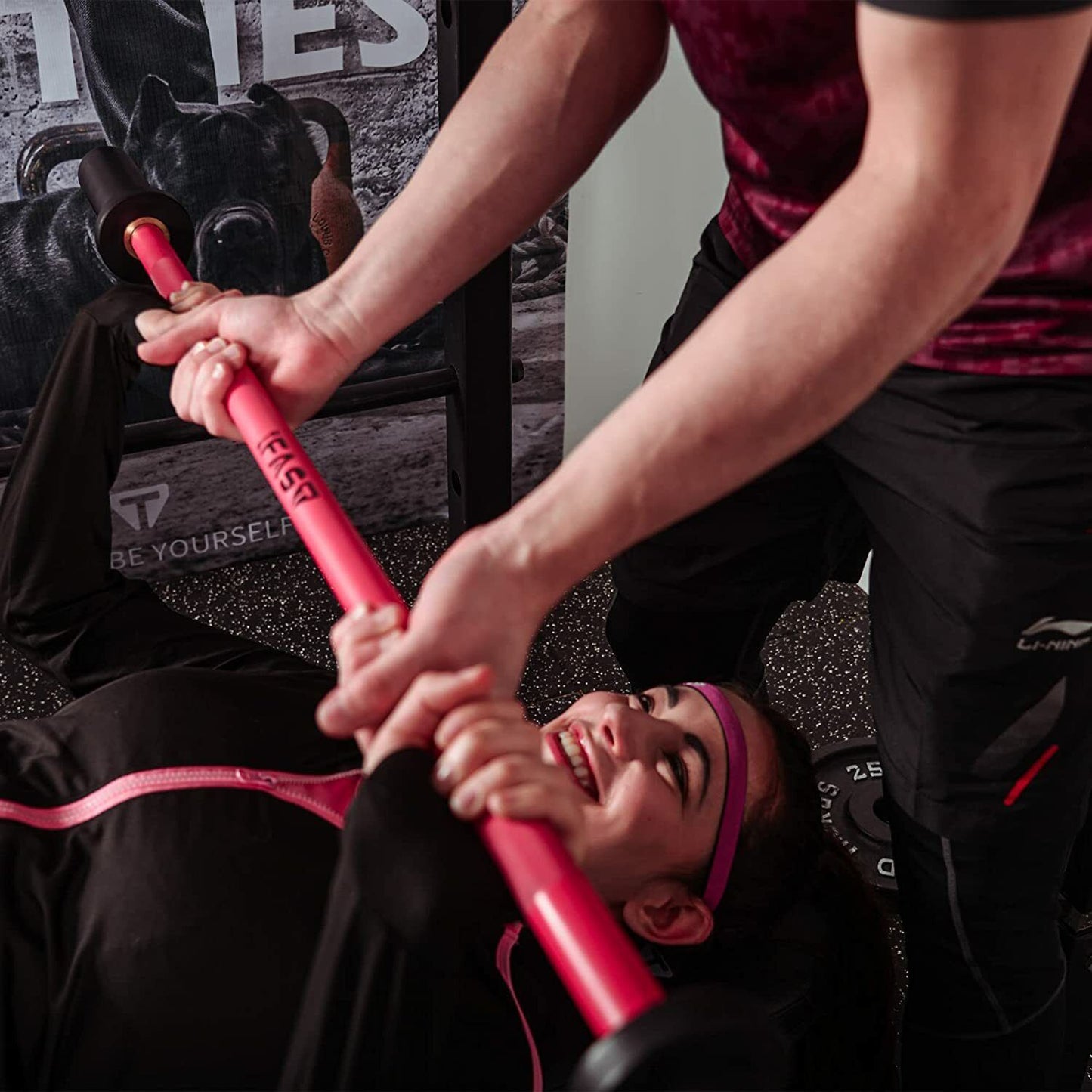 Color Barbell Bar Plates 4Ft Solid Iron Fitness Weightlifting