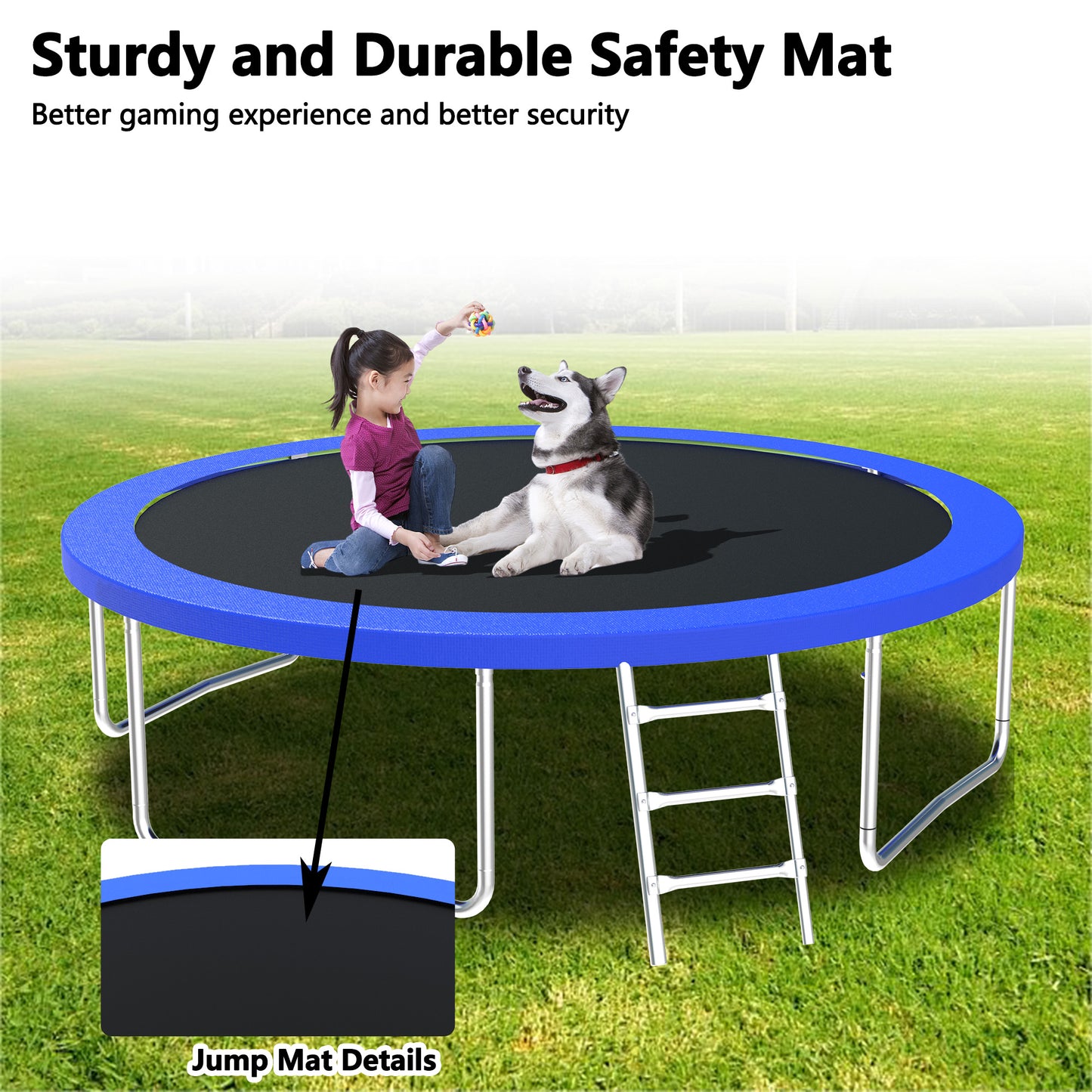 12FT Trampoline for Kids & Adults with Basketball Hoop and Ball ,Recreational Trampolines with Safety Enclosure for Back Yard Outdoor