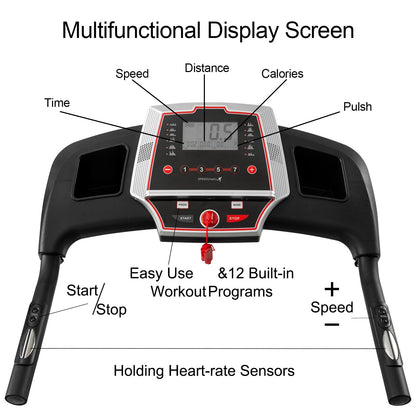 Folding Treadmills for Home - 3.5HP Portable Foldable with Incline, Electric Treadmill for Running Walking Jogging Exercise with 12 Preset Programs, Indoor Workout Training Space Save Apartment,APP