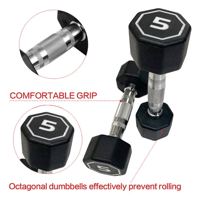 Premium Octagonal Dumbbell, Large Numbers, Hard Chrome Plated Handle Dumbbells to Assist with Push-Ups, 5 lbs set of 2  Support for self-pickup face sheet, daily face sheet submission deadline 16:00】