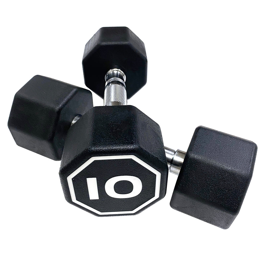 Premium Octagonal Dumbbell, Large Numbers Hard Chrome Plated Handle Dumbbells to Assist with Push-Ups, 10 lbs set of 2  【Support for self-pickup face sheet, daily face sheet submission deadline 16:00】