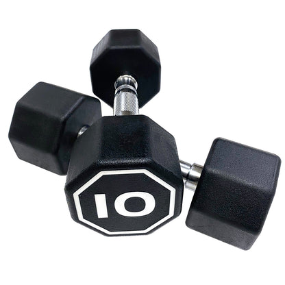 Premium Octagonal Dumbbell, Large Numbers Hard Chrome Plated Handle Dumbbells to Assist with Push-Ups, 10 lbs set of 2  【Support for self-pickup face sheet, daily face sheet submission deadline 16:00】