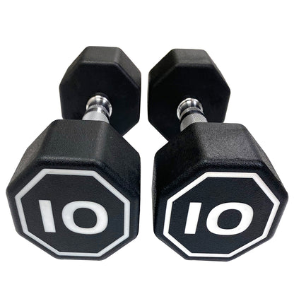 Premium Octagonal Dumbbell, Large Numbers Hard Chrome Plated Handle Dumbbells to Assist with Push-Ups, 10 lbs set of 2  【Support for self-pickup face sheet, daily face sheet submission deadline 16:00】