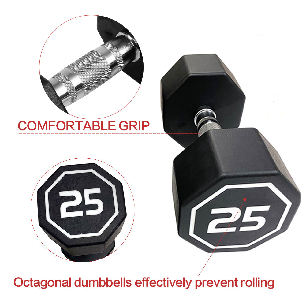 25LBS  APOLLO IR3920 Premium Octagonal Dumbbell, Large Numbers, Hard Chrome Plated Handle Dumbbells to Assist with Push-Ups【Support for self-pickup face sheet, daily face sheet submission deadline 16: