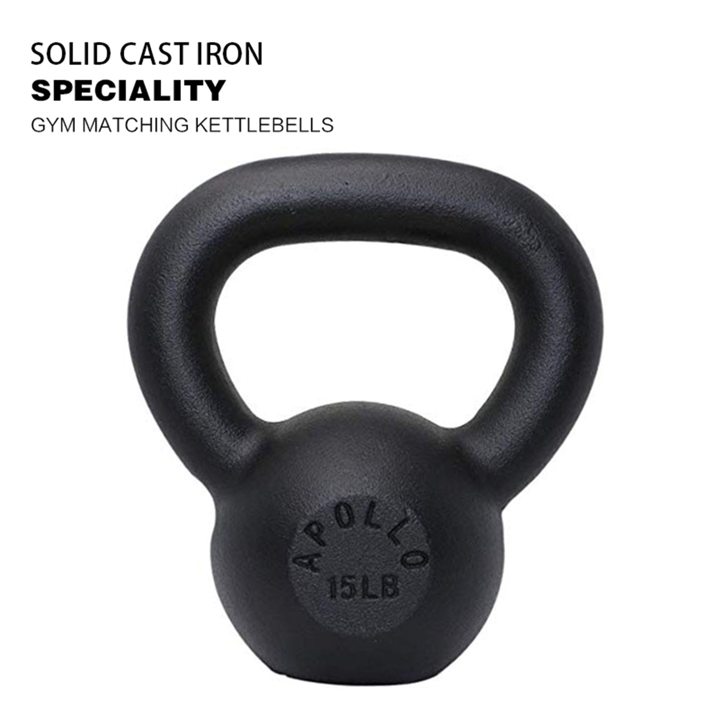 15LBS Solid Cast Iron Kettlebells  Ideal for Strength Training, Building Muscles【Support for self-pickup face sheet, daily face sheet submission deadline 16:00】