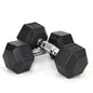 20LB (2piece)HDRS  Rubber Coated Solid Cast Iron Dumbbell with Contoured Chrome Handle, Hexagon Head【Support for self-pickup face sheet, daily face sheet submission deadline 16:00】