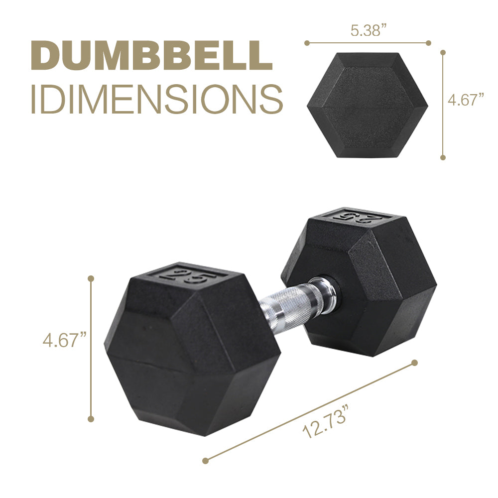20LB (2piece)HDRS  Rubber Coated Solid Cast Iron Dumbbell with Contoured Chrome Handle, Hexagon Head【Support for self-pickup face sheet, daily face sheet submission deadline 16:00】