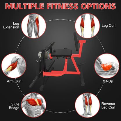 Adjustable Leg Extension and Curl Machine, Heavy Duty Leg Rotary Extension Machine for Lower Body Workouts, Multifunctional Home Gym Weight Machine