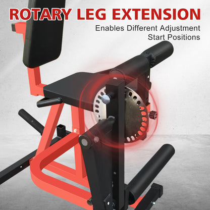 Adjustable Leg Extension and Curl Machine, Heavy Duty Leg Rotary Extension Machine for Lower Body Workouts, Multifunctional Home Gym Weight Machine