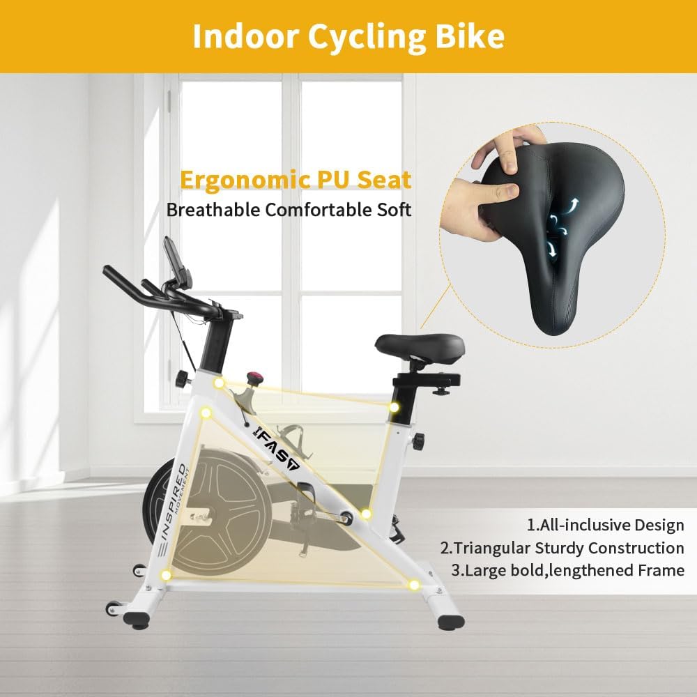 Stationary Bikes for Home Indoor Exercise Bike with LCD Monitor and Comfortable Seat Cushion for Home Gym Cardio Fitness Training