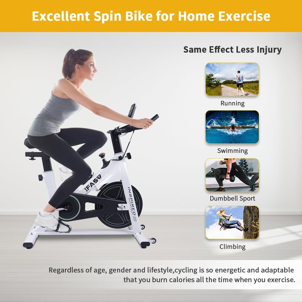 Stationary Bikes for Home Indoor Exercise Bike with LCD Monitor and Comfortable Seat Cushion for Home Gym Cardio Fitness Training