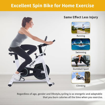 Stationary Bikes for Home Indoor Exercise Bike with LCD Monitor and Comfortable Seat Cushion for Home Gym Cardio Fitness Training
