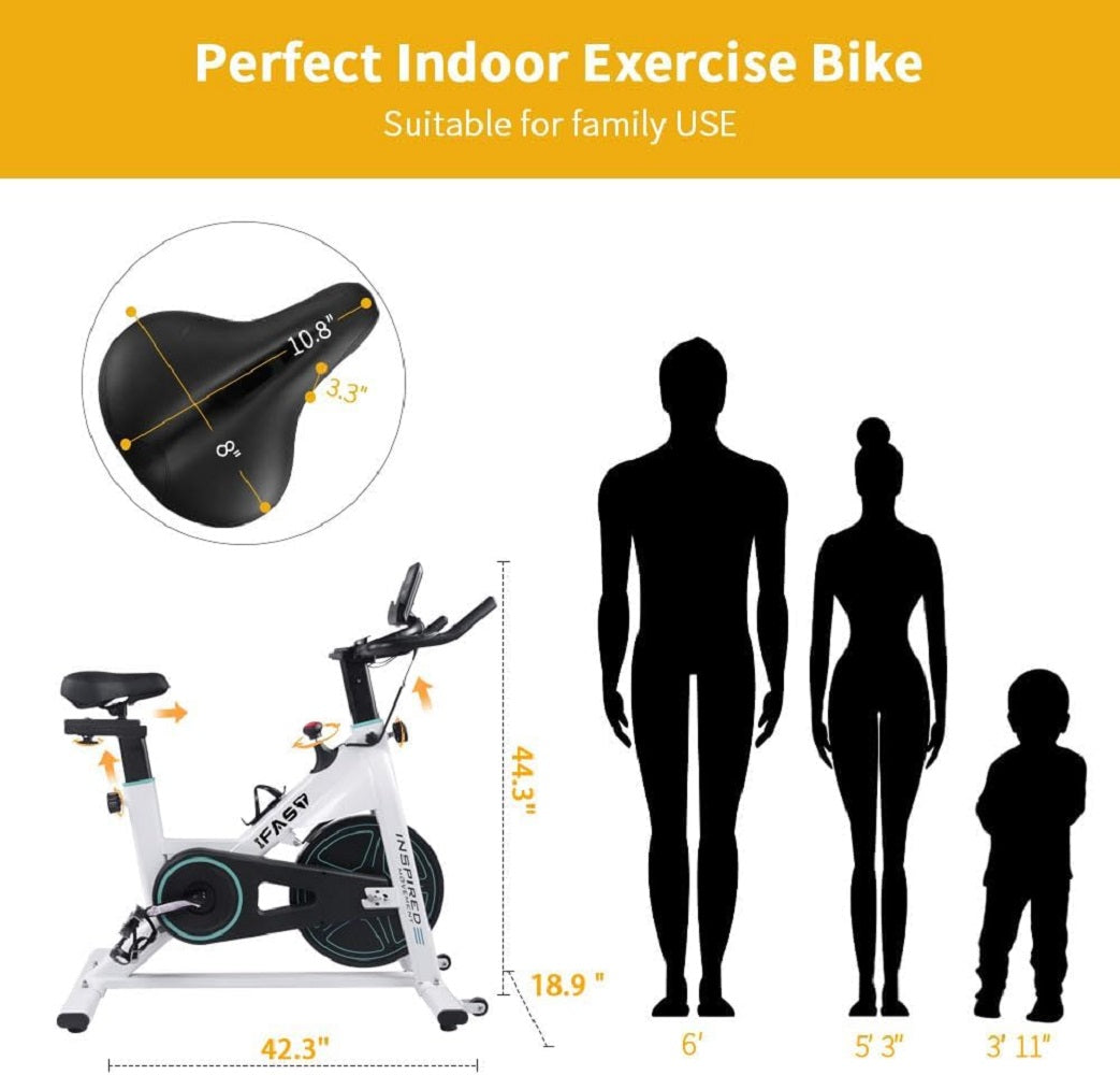 Stationary Bikes for Home Indoor Exercise Bike with LCD Monitor and Comfortable Seat Cushion for Home Gym Cardio Fitness Training