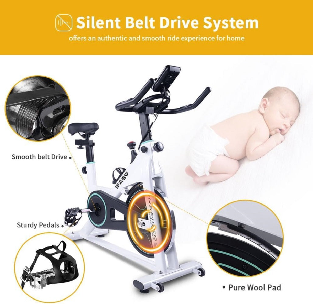 Stationary Bikes for Home Indoor Exercise Bike with LCD Monitor and Comfortable Seat Cushion for Home Gym Cardio Fitness Training