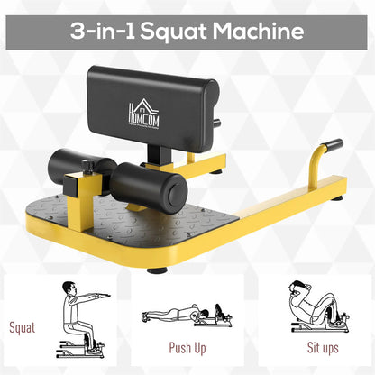 3-in-1 fitness equipment for push-ups, sit-ups and squats - yellow