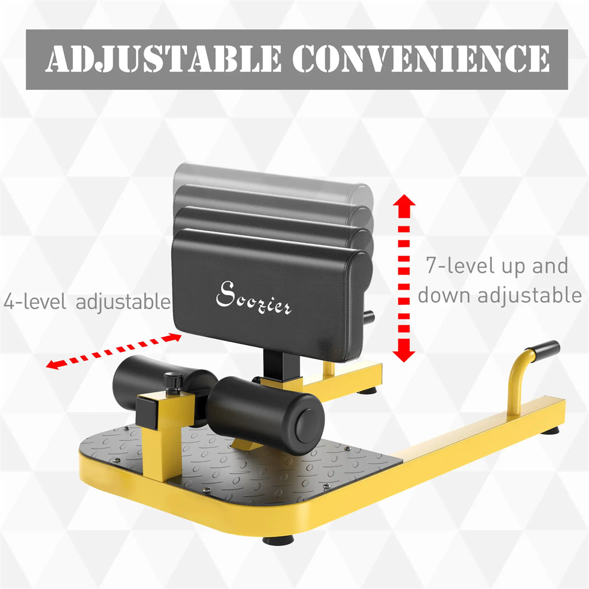 3-in-1 fitness equipment for push-ups, sit-ups and squats - yellow
