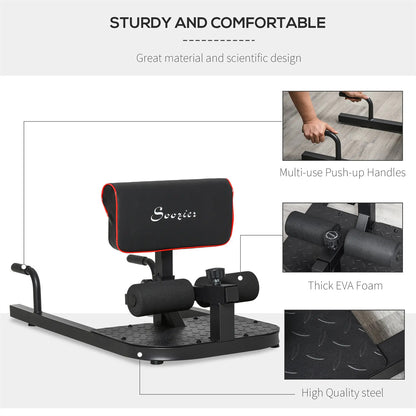 3-in-1 fitness equipment for push-ups, sit-ups and squats -  Black
