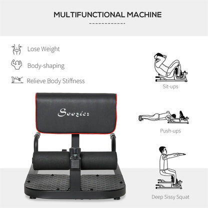 3-in-1 fitness equipment for push-ups, sit-ups and squats -  Black