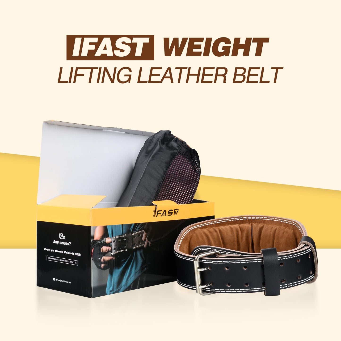 XL Size Weight Lifting Belt, Leather Weight Lifting Belt with 4 inch Padded Lumbar Support Belt for Weightlifting Deadlift, Cross Training, Squats Exercise