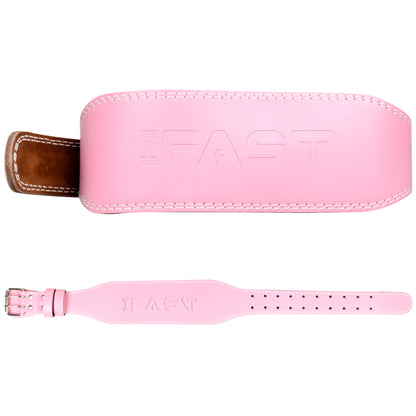 L Size Weight Lifting Belt, Leather Weight Lifting Belt with 4 inch Padded Lumbar Support Belt for Weightlifting Deadlift, Cross Training, Squats Exercise