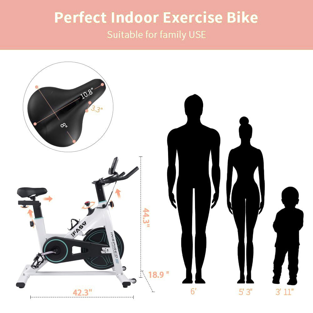 Exercise Bikes For Home, Indoor Cycling Bike With LCD Monitor And Comfortable Seat Cushion For Home Gym Cardio Fitness Training