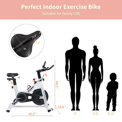 Exercise Bikes For Home, Indoor Cycling Bike With LCD Monitor And Comfortable Seat Cushion For Home Gym Cardio Fitness Training