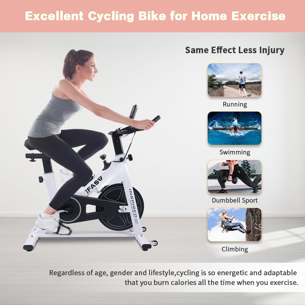 Exercise Bikes For Home, Indoor Cycling Bike With LCD Monitor And Comfortable Seat Cushion For Home Gym Cardio Fitness Training