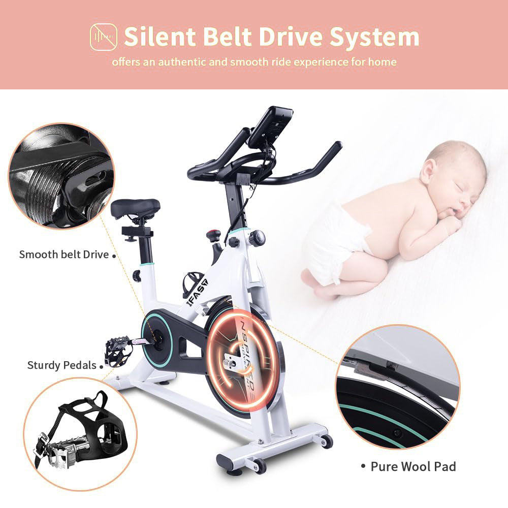 Exercise Bikes For Home, Indoor Cycling Bike With LCD Monitor And Comfortable Seat Cushion For Home Gym Cardio Fitness Training