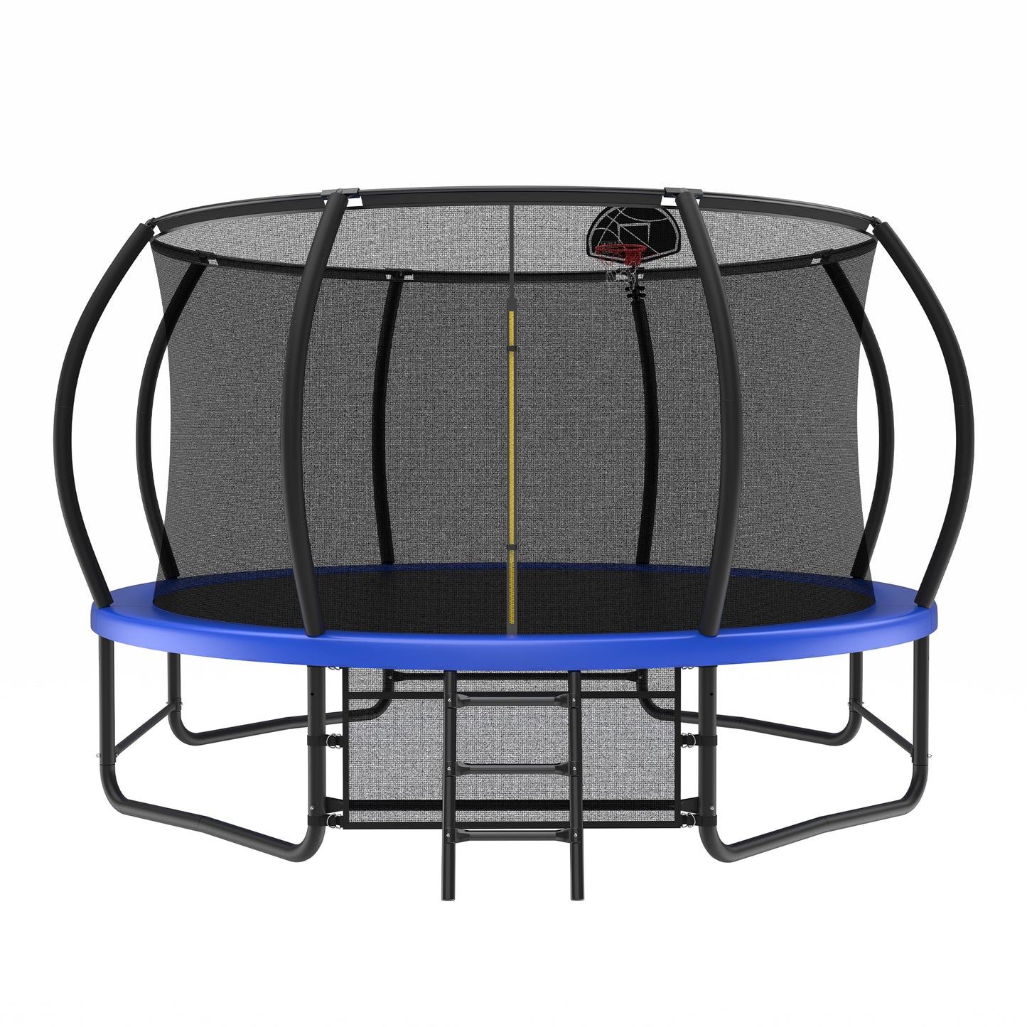 14FT Trampoline with Enclosure - Recreational Trampolines with Ladder and AntiRust Coating, ASTM Approval Outdoor Trampoline for Kids