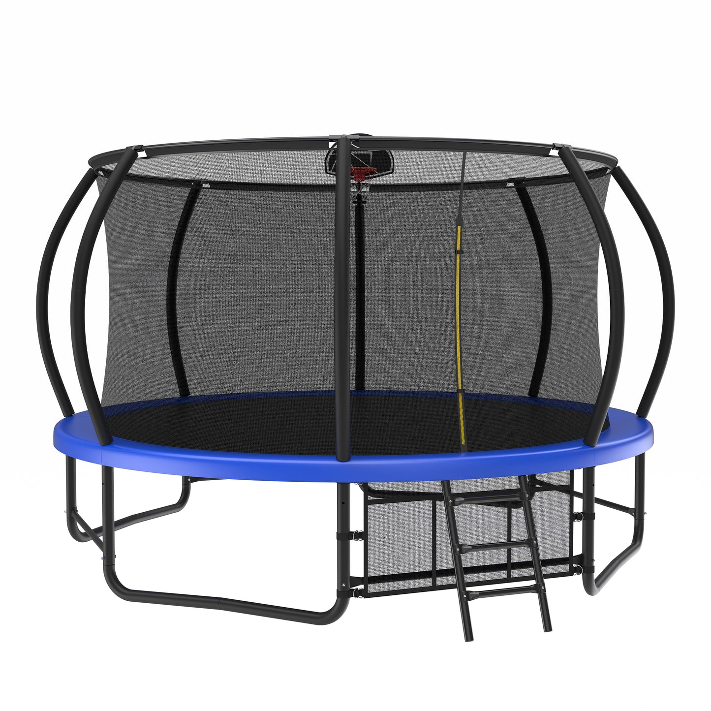 14FT Trampoline with Enclosure - Recreational Trampolines with Ladder and AntiRust Coating, ASTM Approval Outdoor Trampoline for Kids