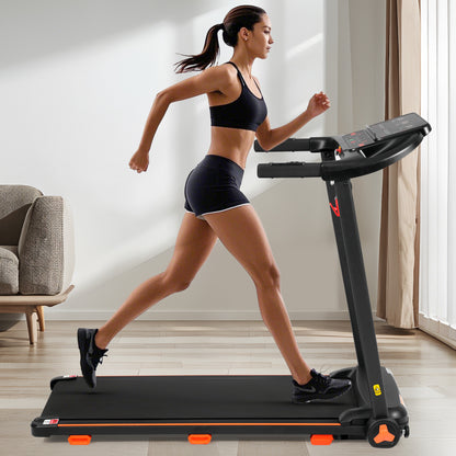 NEW Treadmills for Home, 2.5HP Quiet Folding Treadmill with Heart Rate Sensor,  300lbs Weight Capacity, 7.5MPH, Incline Treadmill With USB Charge Station & Bluetooth Speaker, 6 Shock-Absorbing