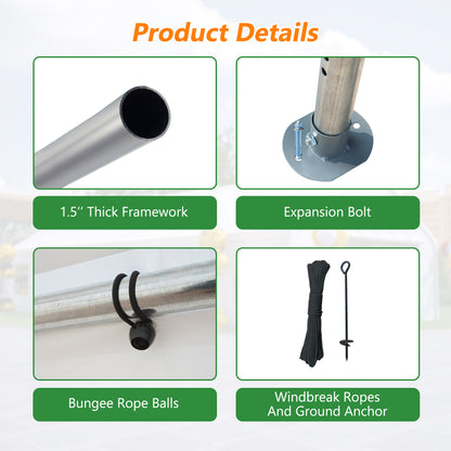 20x32 FT Party Tent with 3 Storage Bags & Removable Sidewalls, Outdoor Canopy Gazebo for Carport Camping Garden Wedding BBQ Commercial