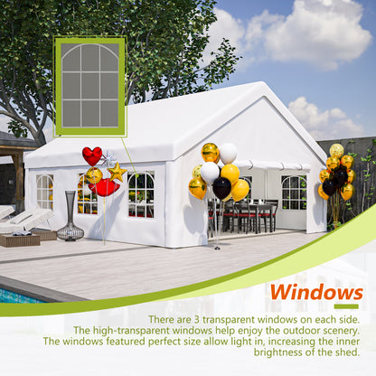 20x20 FT Party Tent with 2 Storage Bags & Removable Sidewalls, Outdoor Canopy Gazebo for Carport Camping Garden Wedding BBQ Commercial