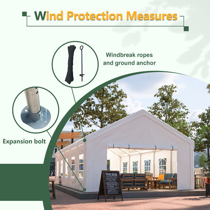 16x32 FT Party Tent with 3 Storage Bags & Removable Sidewalls, Outdoor Canopy Gazebo for Carport Camping Garden Wedding BBQ Commercial