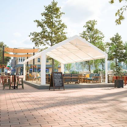 16x32 FT Party Tent with 3 Storage Bags & Removable Sidewalls, Outdoor Canopy Gazebo for Carport Camping Garden Wedding BBQ Commercial