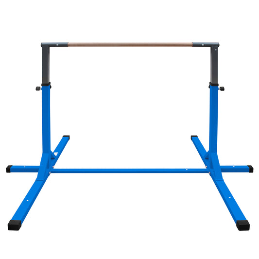 Gymnastics Bar for Kids, Adjustable Height Gym Bar, Junior Training Kip Bar for Home, Built for kids 3+ Years Blue