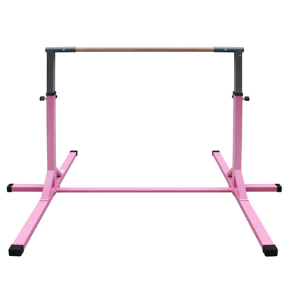 Gymnastics Bar for Kids, Adjustable Height Gym Bar, Junior Training Kip Bar for Home, Built for kids 3+ Years Pink